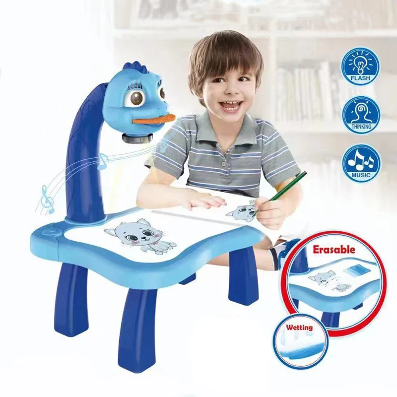 

Children Led Projector Painting Art Drawing Table Light Toy for Kids Painting Board Desk Educational Learning Paint Tools Toys