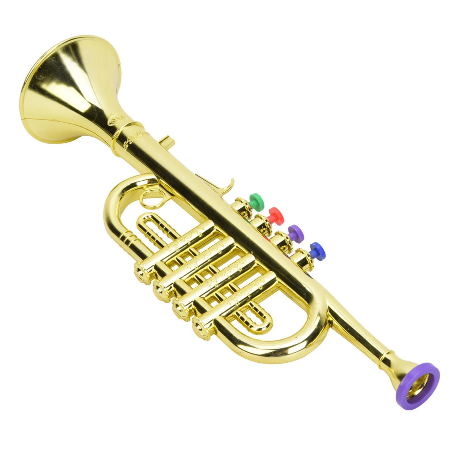 Kid Trumpet Golden Coated Plastic Children Preschool Music Toy Gift Wind Instrument
