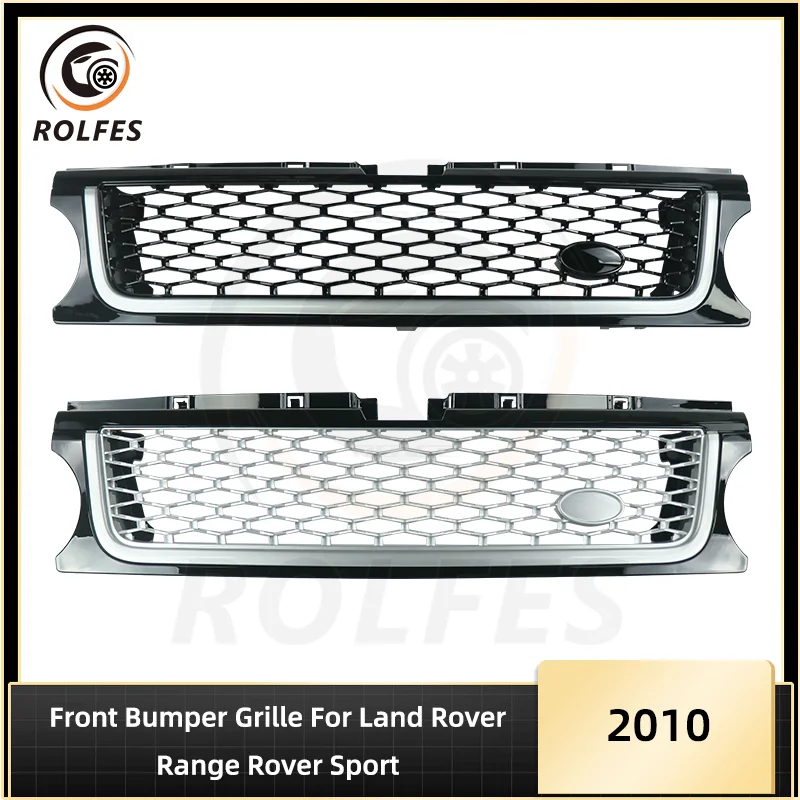 

ROLFES Front Bumper Grille ABS Grill Replacement For Land Rover Range Rover Sport 2010 Black/Silver Car Stying Accessories