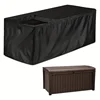 1pc Waterproof Patio Deck Box Cover, Outdoor Protection For Rain, Dust & Sun With Silver-Coated 210D Oxford Fabric 3