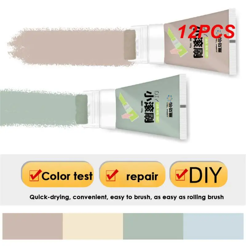 

12PCS Small Rolling Brush Wall Latex Paint Wall Mending Agent Wall Repair Cream With Scraper Paint Valid Mouldproof Quick-Drying