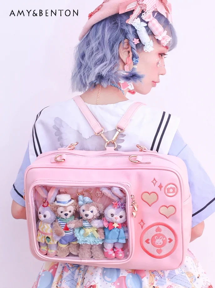 Original Japanese Lolita Itabag Backpack Daily JK Uniform Transparent Large Capacity Square Bag Sweet Cute Messenger Bag Student 2