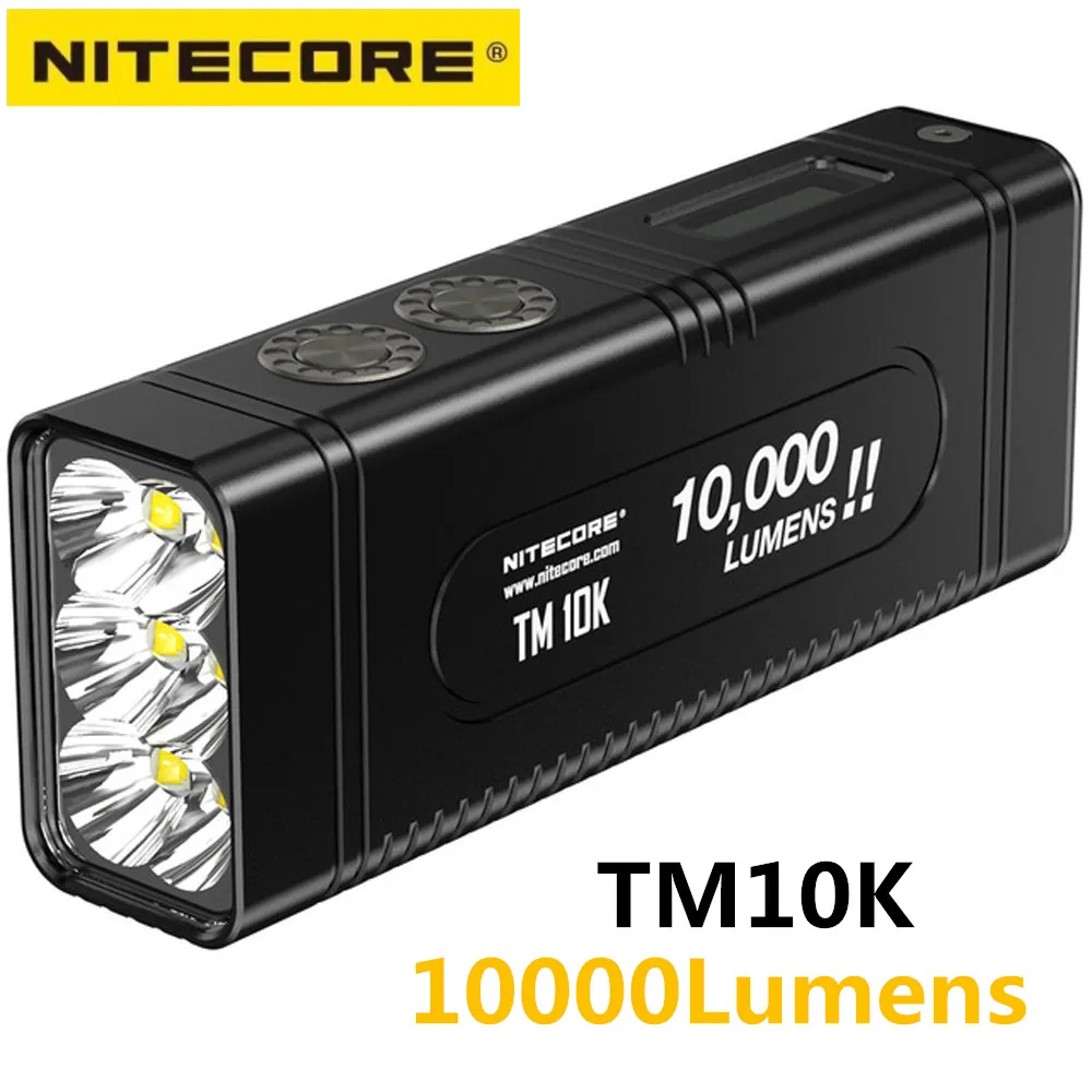 

NITECORE TM10K Flashlight XHP35 HD 10000 Lumens Rechargeable Tiny Monster Throw 288 Meter Built-in Battery CAMPING Spotlight