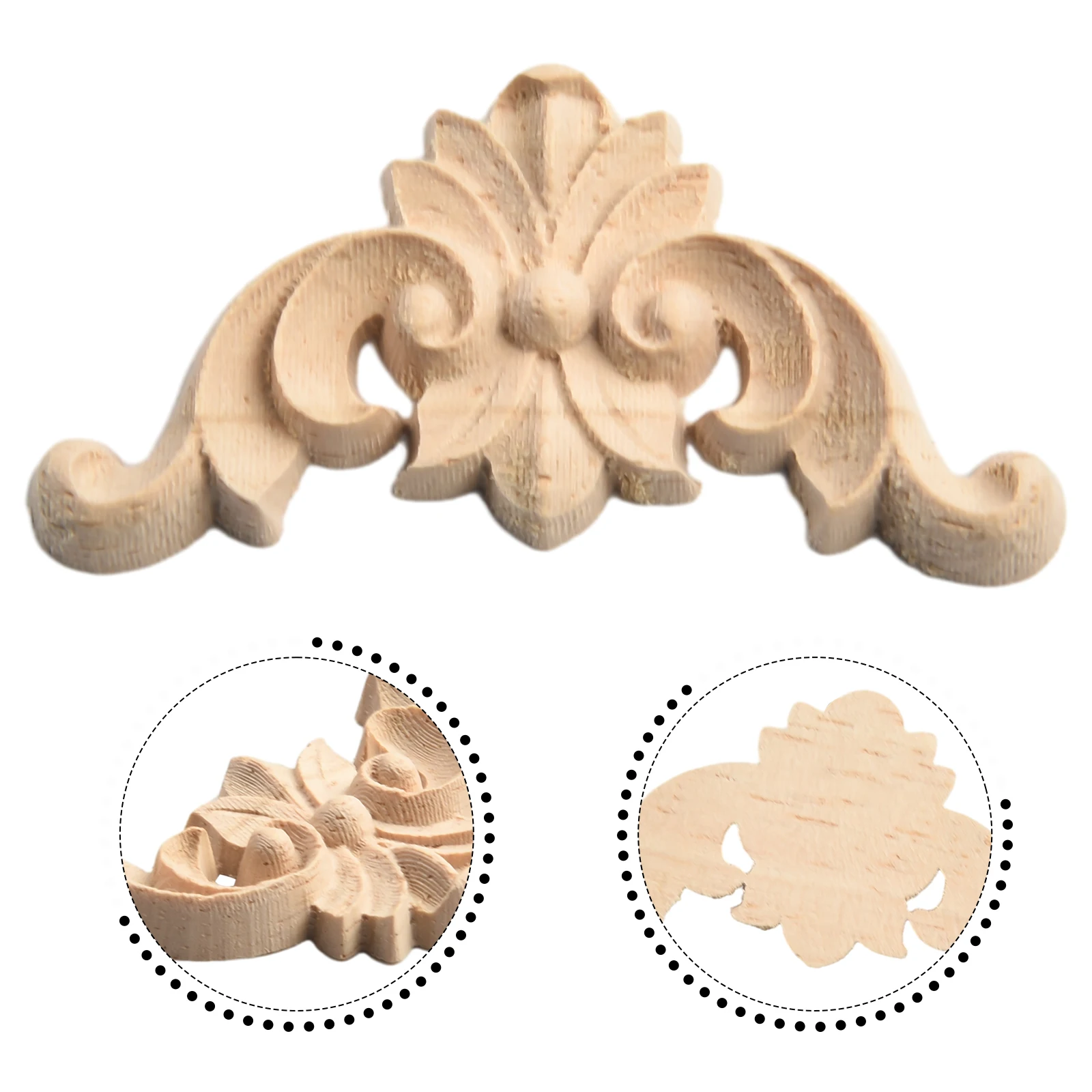 

4Pcs/Set Wood Carved Corner Onlay Applique Unpainted Frame Cupboard Cabinet Decal For Home Furniture Decoration