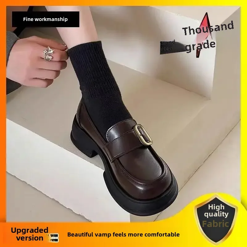 Women's Soft Leather Shoes Thick Sole British Style Flats New Spring Summer Collection Jk Uniform Loafers Chaussure Femme Mujer