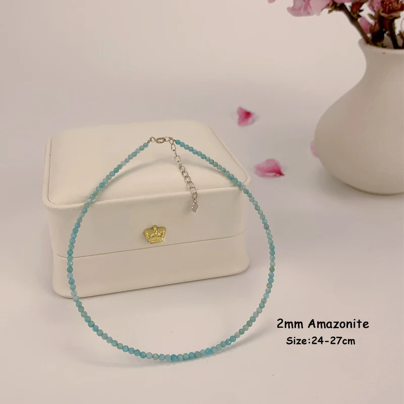 Anklet 925 Silver Jewelry Bead Foot Chain 24-27cm Natural Stone 2MM Tourmaline Black Spinel for Women