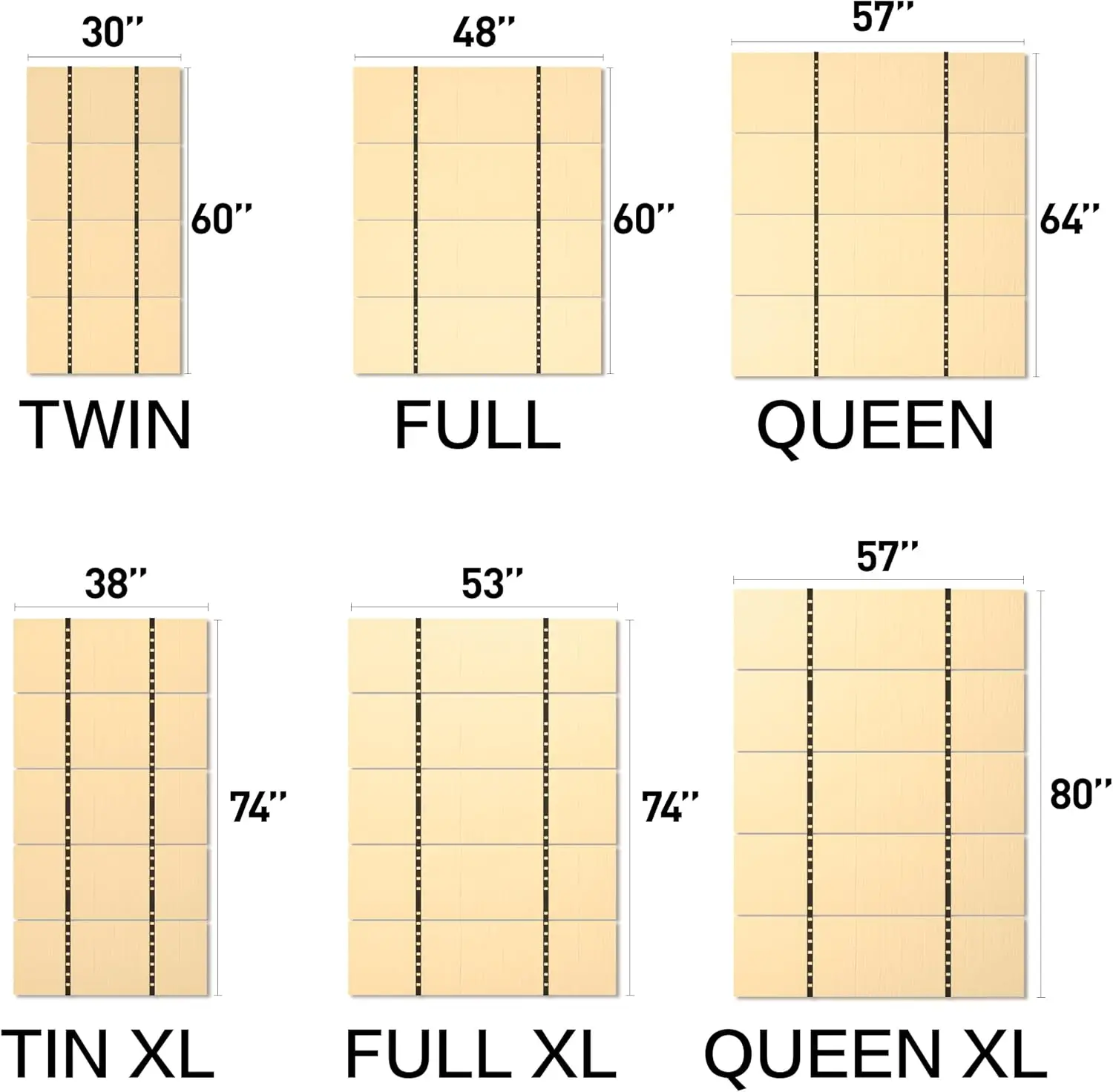 Queen Bunkie Board, Folding Bed Plate Support, 64 x 57 in, Blue, Brown