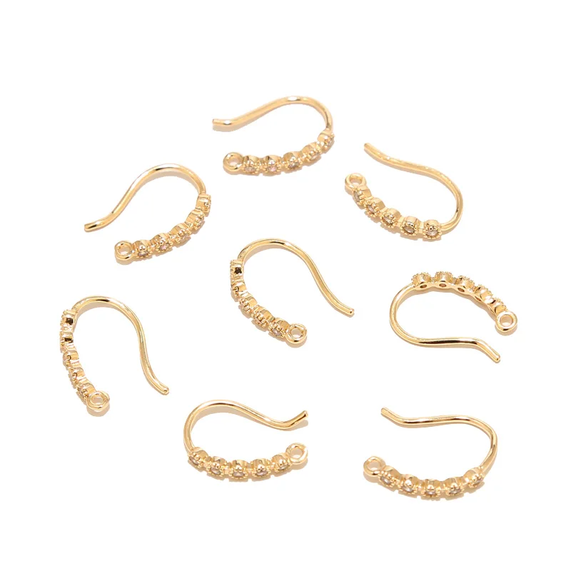 

10pcs Brass Crystals Earring Hooks 10*15mm Charms Earrings Studs For DIY Jewelry Earrings Making Findings