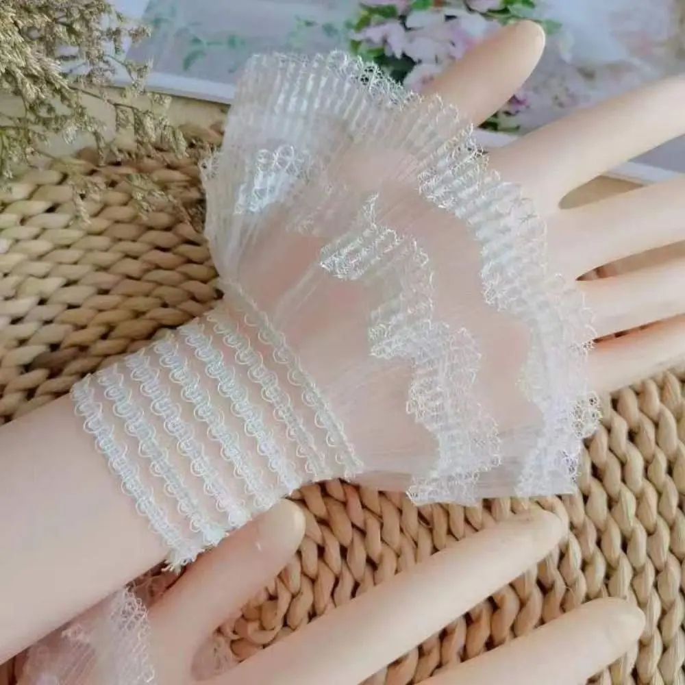 Lace garment accessories 1Pair Sweater Decorative Scar Cover Arm Cover Lace Cuffs Detachable Sleeve Cuffs Fake Sleeve Ruffles Elbow