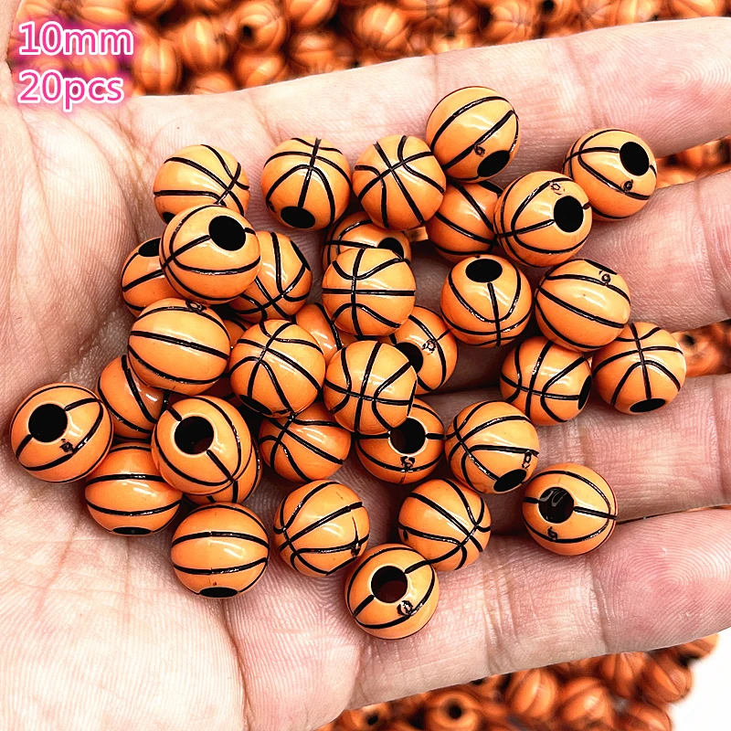 Sport Rugby Tennis Basketball Football Volleyball Beads Spacer Acrylic  Beads for Jewelry Making DIY Bracelet Earrings Accessorie - AliExpress