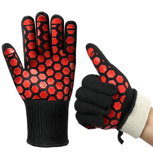 Long Silicone Oven Mitts with Non-Slip Grip, 13.2'' Heat Resistant Flexible  Oven Glove Set Hot Mitts with Soft Cotton Lining for Cooking, Baking, and