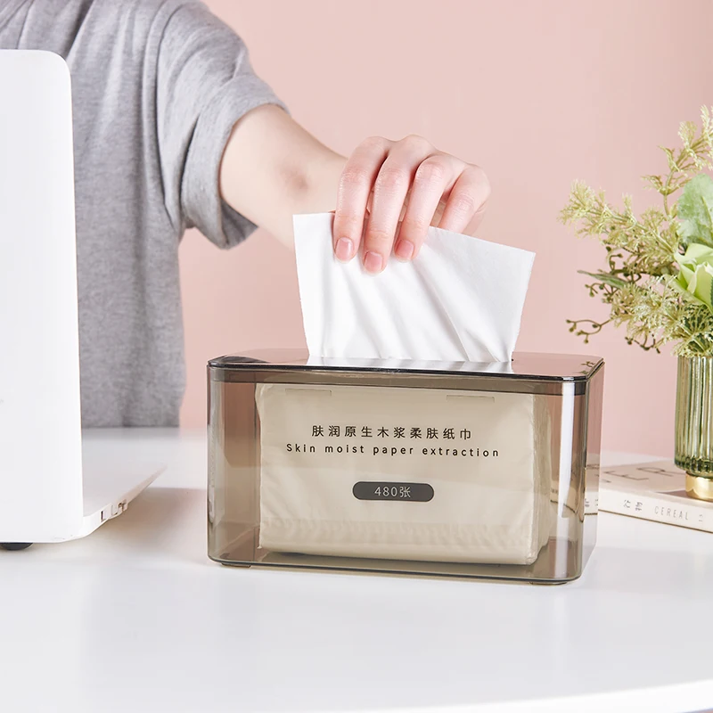 Tissue Box Tissue Dispenser Exquisite tissue box high-grade draw paper box acrylic household coffee table multi-function remote control desktop storage