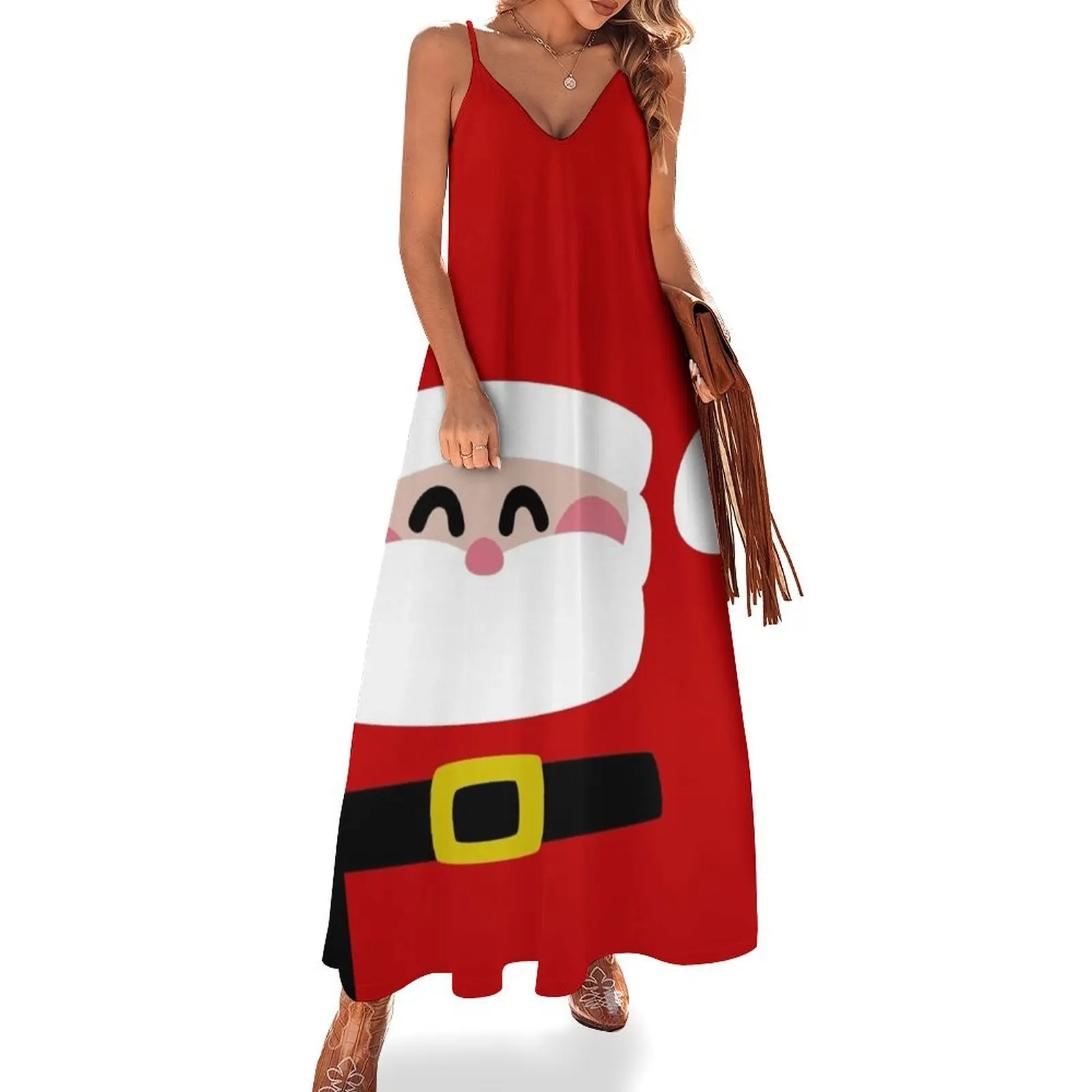 

Merry Christmas Santa Claus Sleeveless Dress luxury evening dresses 2024 cocktail dresses women's luxury party dress