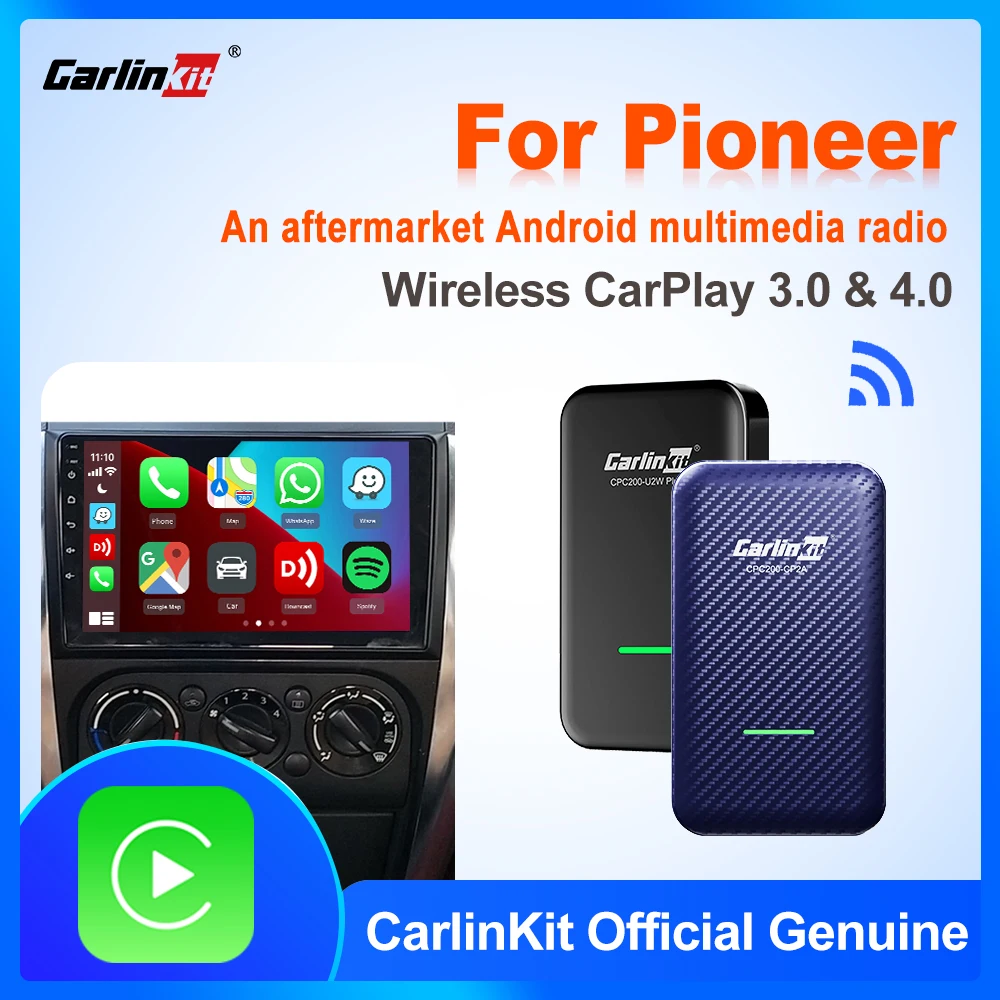 Carlinkit 4.0 Wireless Adapter, Wireless CarPlay y Android Auto Adapter  Solo para automóviles con Apple CarPlay cableado de fábrica, dongle USB de