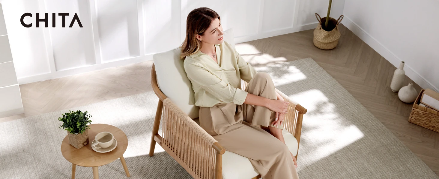 CHITA Braid Armchair, Modern Accent Chair for Living Room
