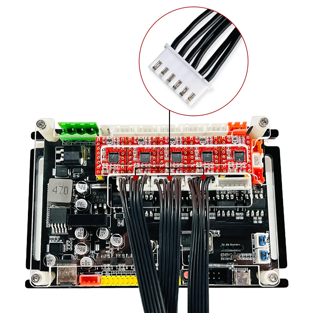 Stepper Motor Drive Connection Cable 6pin Connect 4 Axis GRBL Control Board and DM542 DM556 Stepping Motor 3PCS laser module