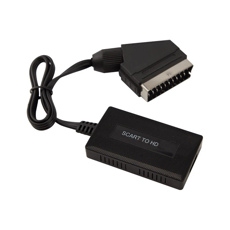 

10 шт. портативный конвертер Scart в HDMI-совместимый преобразователь 720P / 1080P AV преобразователь HDTV 1080P кабель scart в HD