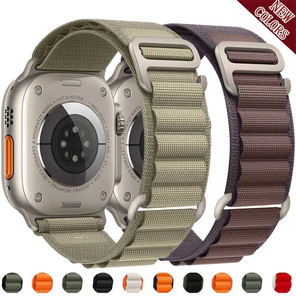 애플 워치 밴드용  알파인 루프 스트랩, 49mm, 44mm, 45mm, 40mm, 41mm, 44mm 벨트, 한국 iwatch 시리즈 9, 8, SE, 7 울트라 2 밴드