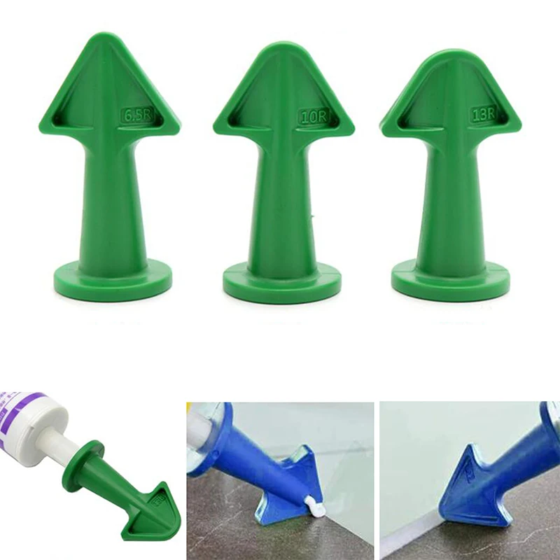 3pcs Caulk Nozzle Applicator Silicone Caulking Tools Sealant Finishing Grout Kit Smooth Scraper Floor Cleaning Tile Dirt Spatula