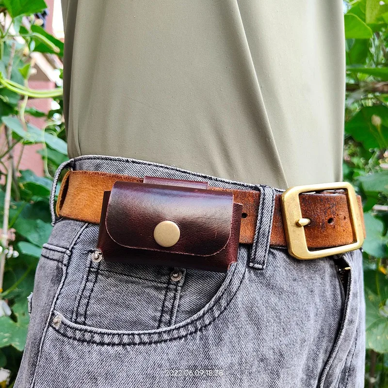 Small Genuine Leather Belt Pouch