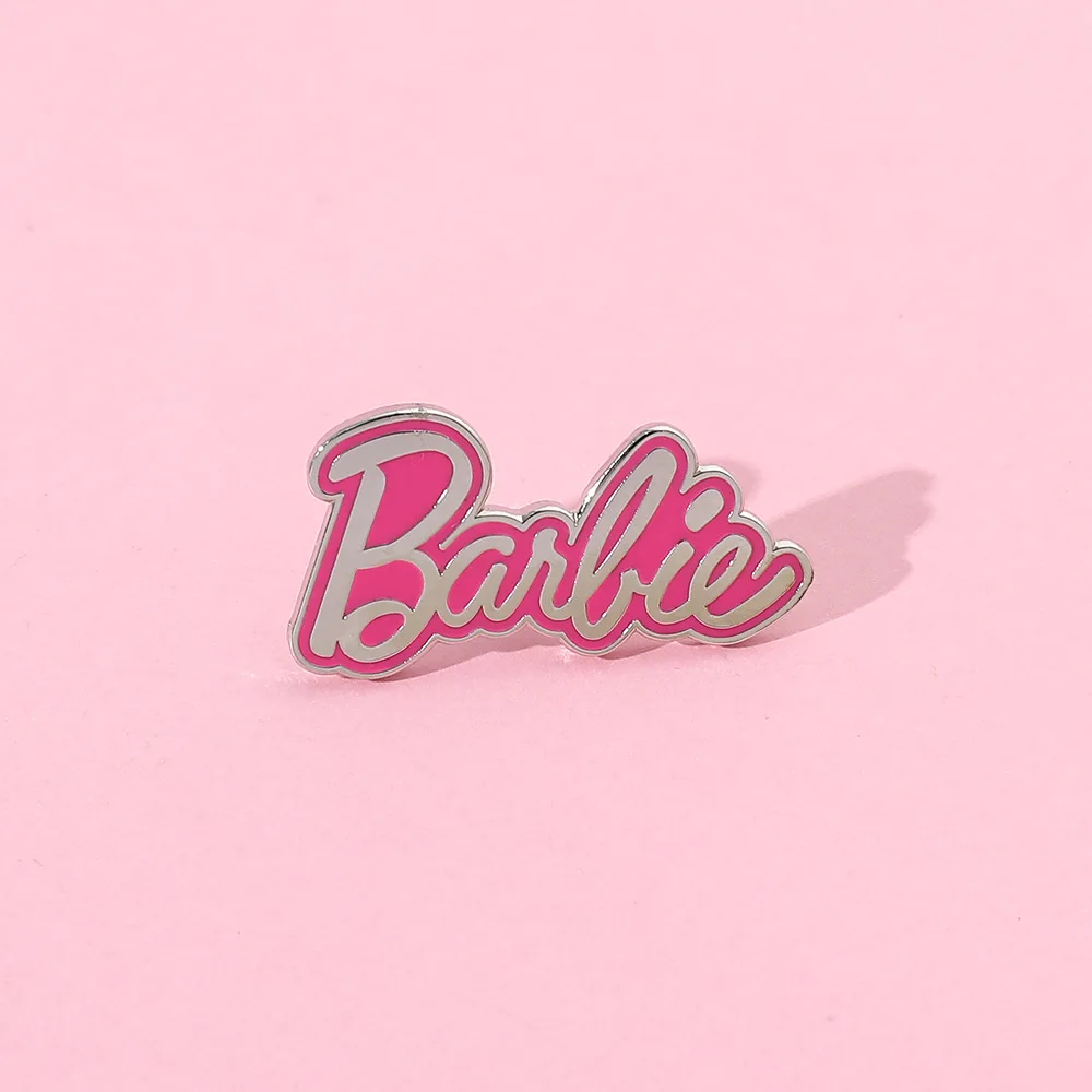 Cartoon Barbie Spilla Kawaii Anime Doll Pink Barbie Metal Badge Zaino Abbigliamento Decorazione Accessori Ragazza Regalo Giocattoli Per Bambini Y2K