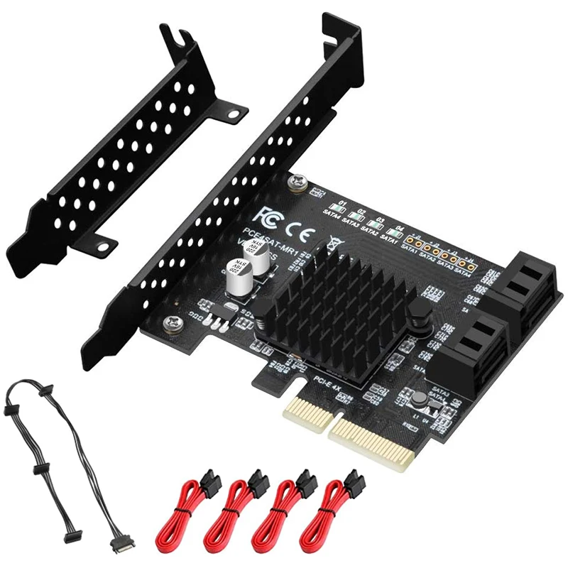 4 Port SATA III Pcie X4 Raid Hard Drive Controller Card With 88SE9230 Chipset Includes 4 SATA