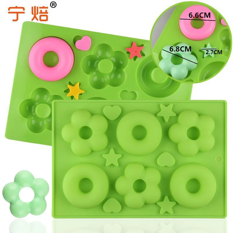 

1piece Diy Flower Pastry Donuts Candy Cookie Chocolate Making Handmade Soap Cake Decorating Mold Silicone Mould Creativity Tool