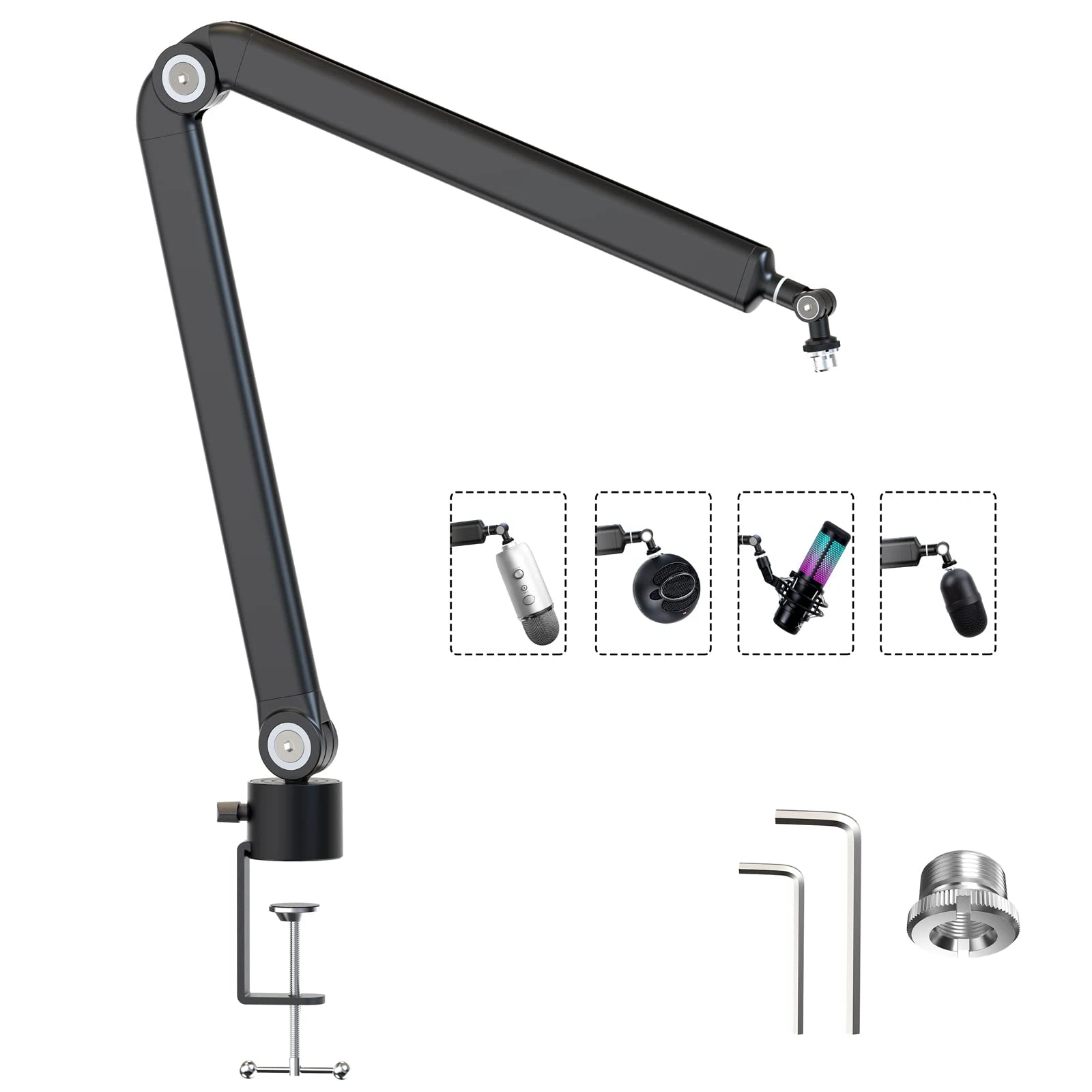 Microphone Stand Heavy Suspension Boom Adjustable Scissor Arm Stands for HyperX QuadCast Mic USB Condenser Microphone Recording microphone stand