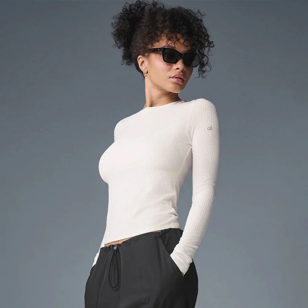 2025 جديد طويل الأكمام موضوع اليوغا ضئيلة طويلة ال...