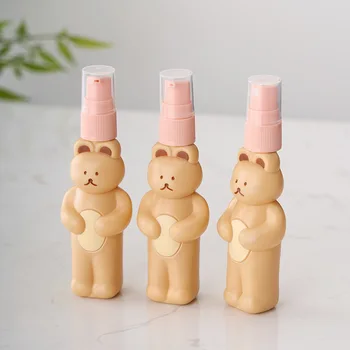 휴대용 로션 병 스프레이 병, 귀여운 곰 빈 펌프, 투명 병 로션 샴푸 디스펜서, 리필용 병, 3 개/세트