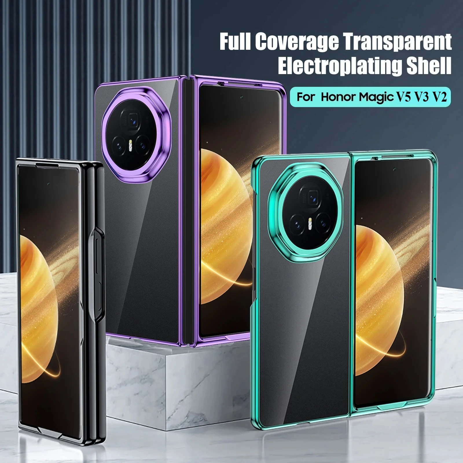 Luxury Electroplated PC Transparent Phone Case - Shockproof Protective Cover