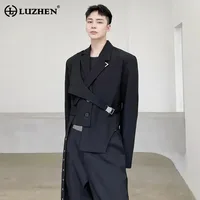 LUZHEN Original Asymmetric Splicing Design Blazers 2025 Spring Personality Fashion Street High Quality Men's Suit Jackets LZ2551 1