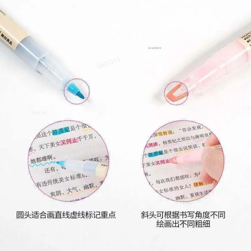 5Colors/Set Double Nib Window MUJIs Highlighter Pens Stationery Student Key Points Marker Colored Marking Fluorescent Pen highlighter pen marker pen highlighter marker
