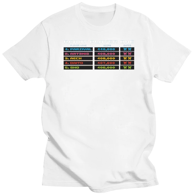 T-Shirt Tabellone Segnapunti Ready Player One 8 Bit-Nero