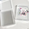 Plastic Transparent Storage Box With Lid Stickers Collection Desktop Container Case Photocard Holder Home Small Card Storage Box 6
