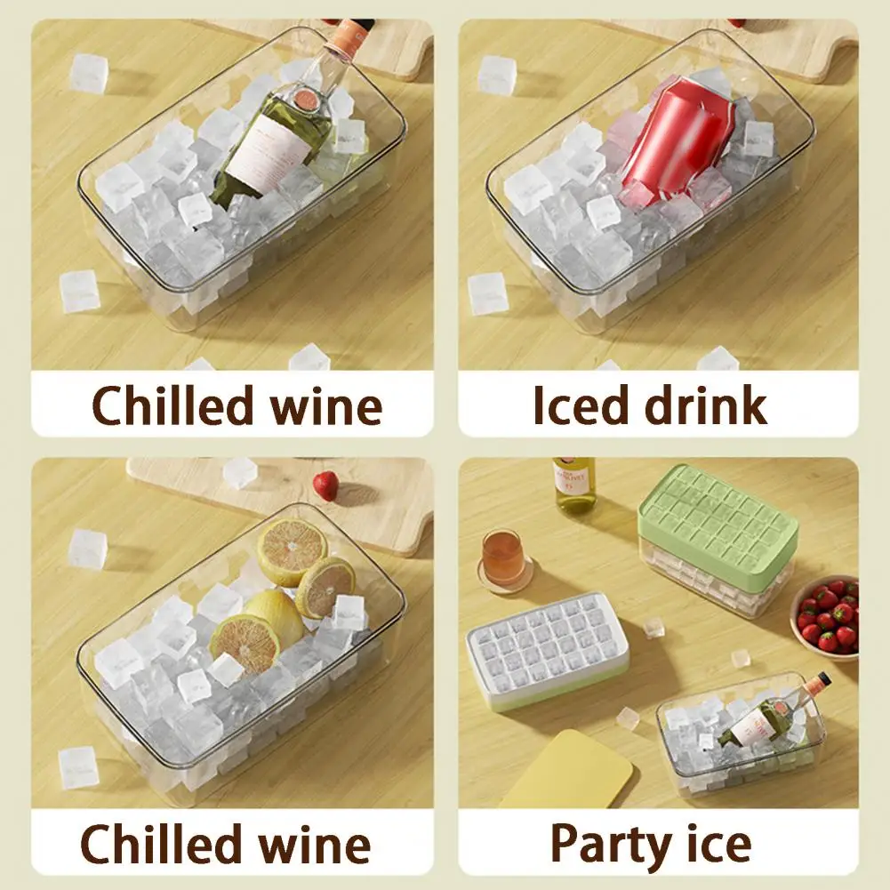 Ice Tray Mold  Convenient Double Layer Food Grade  Home Ice Grid Multipurpose Ice Storage Box Kitchen Supplies
