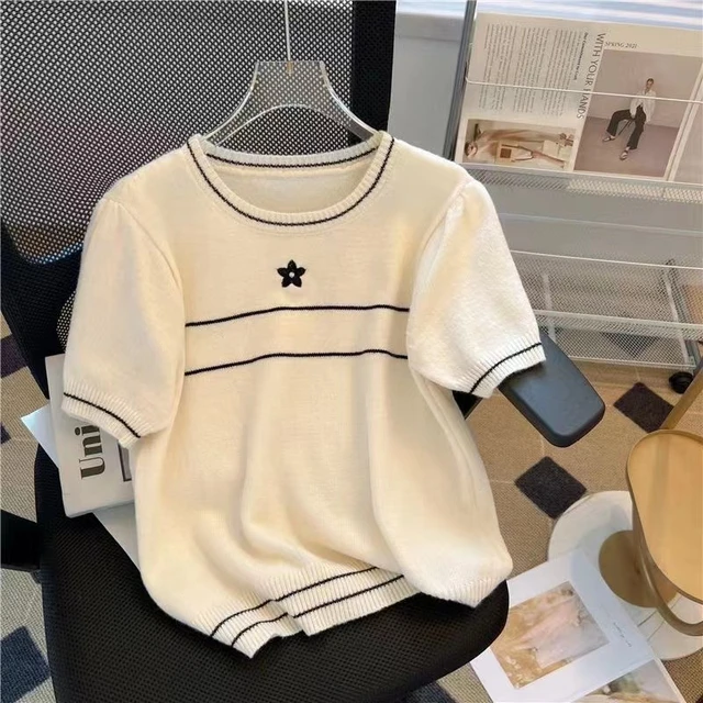 2023 Summer Casual Letter Print Short Sleeve Round Neck Loose T-Shirts  Women's Fashion Oversized Y2K Appliques Baggy Tees Tops - AliExpress