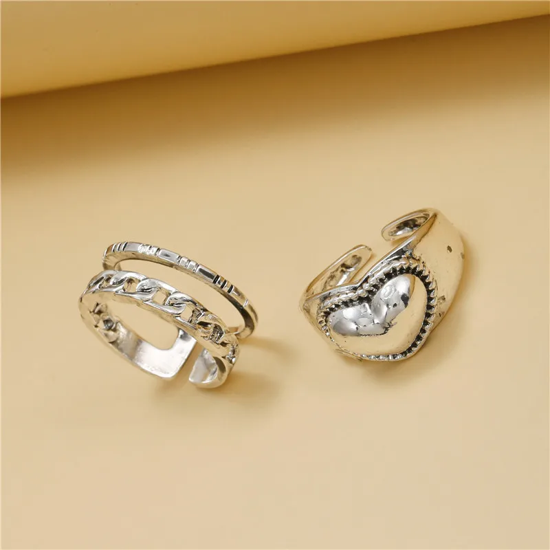 Retro Net Celebrity Ring Opening Adjustable Love Twist Knuckle Ring Female Gift For Girlfriend