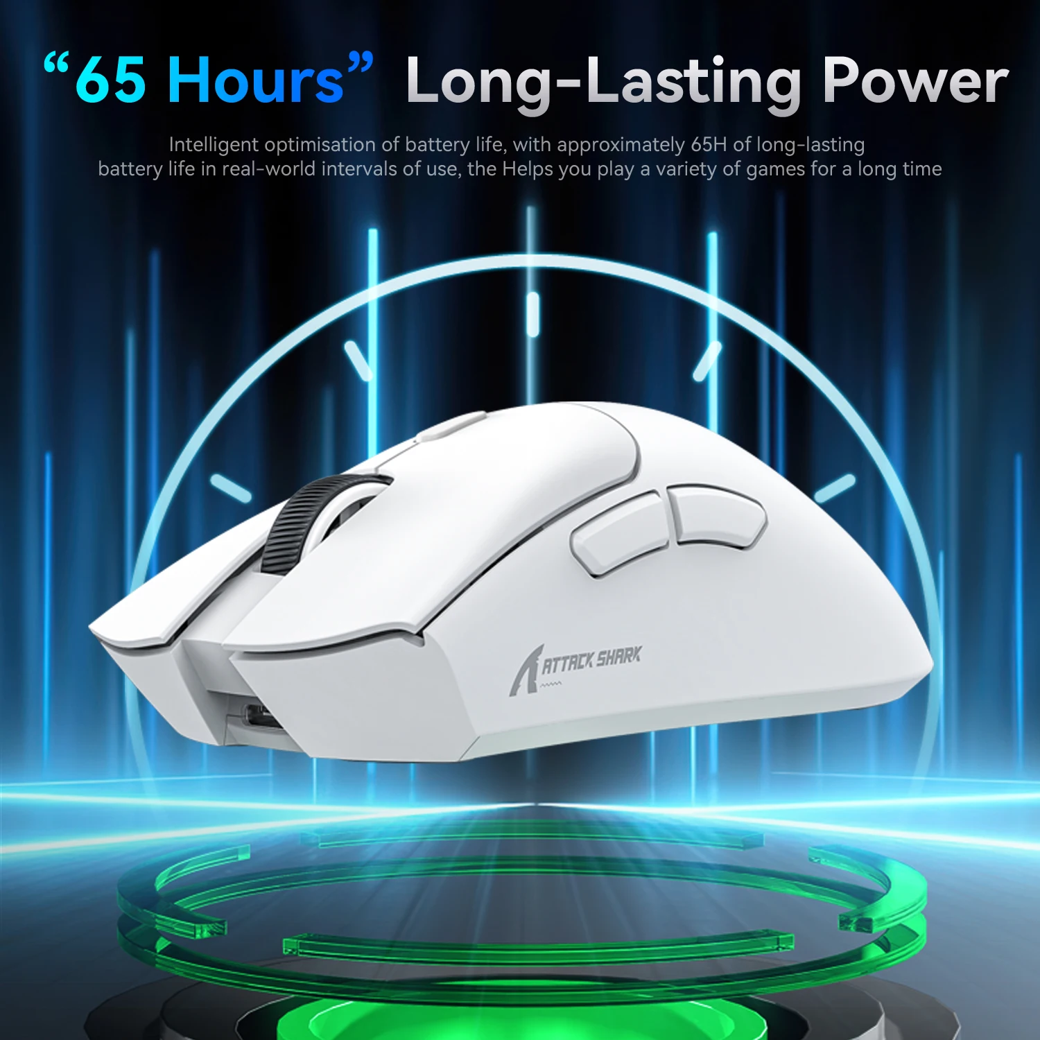 Gaming Mouse Attack Shark R1 Wireless Bluetooth PAW3311 Sensor 1000Hz Return-rate Tri-mode Ergonomic Rechargeable