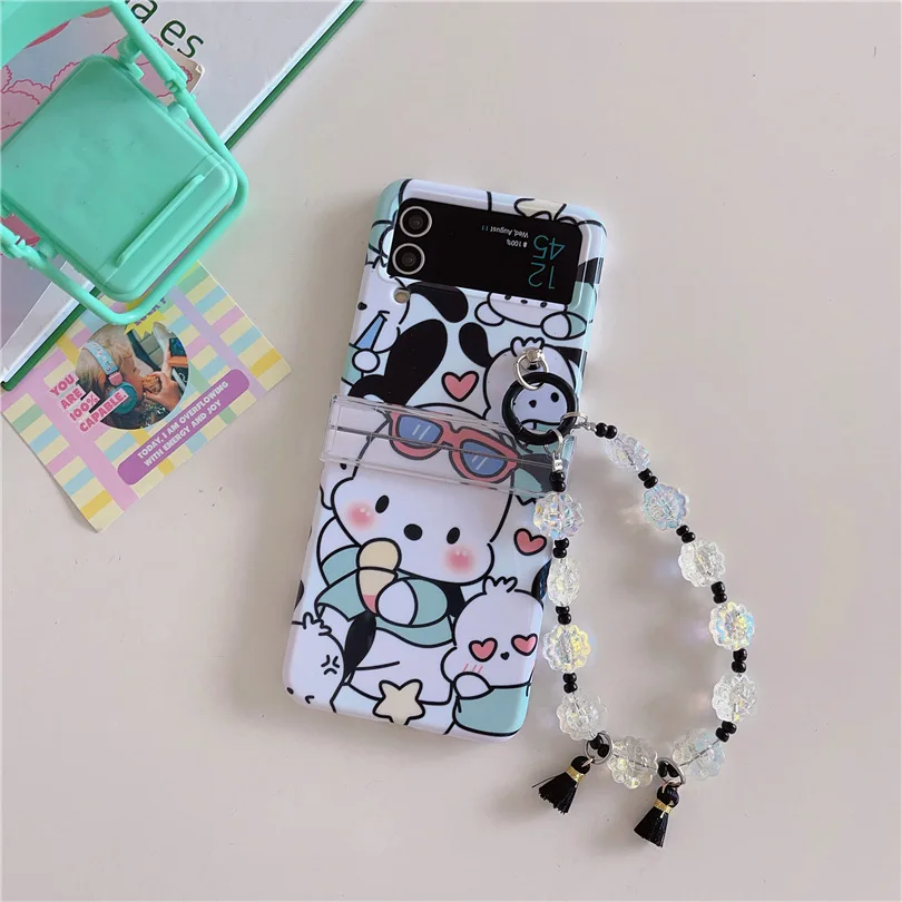 

Cute Cartoon Puppy Phone Case for Samsung Galaxy Z Flip 3 Z Flip 4 Z Flip 5 Hard PC Back Cover for ZFlip5 Case Shell