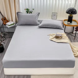 Premium Solid Color Fitted Bed Sheet with Elastic Band - Anti-Slip Adjustable Mattress Cover - 160x200x22 (7)