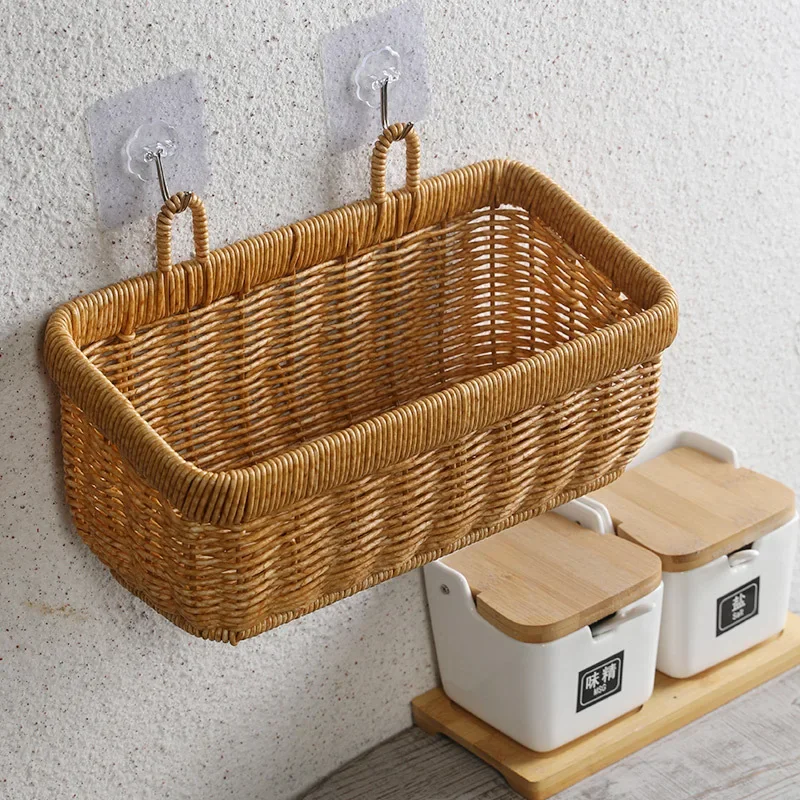 Hand-Woven Wall Hanging Storage Basket 5