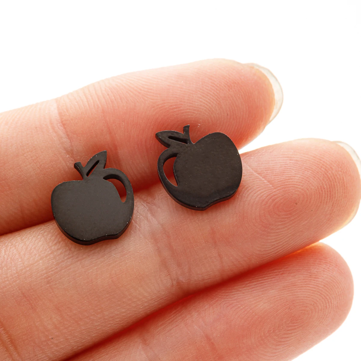 1Pair Stainless Steel Simple Apple Stud Earring Stainless