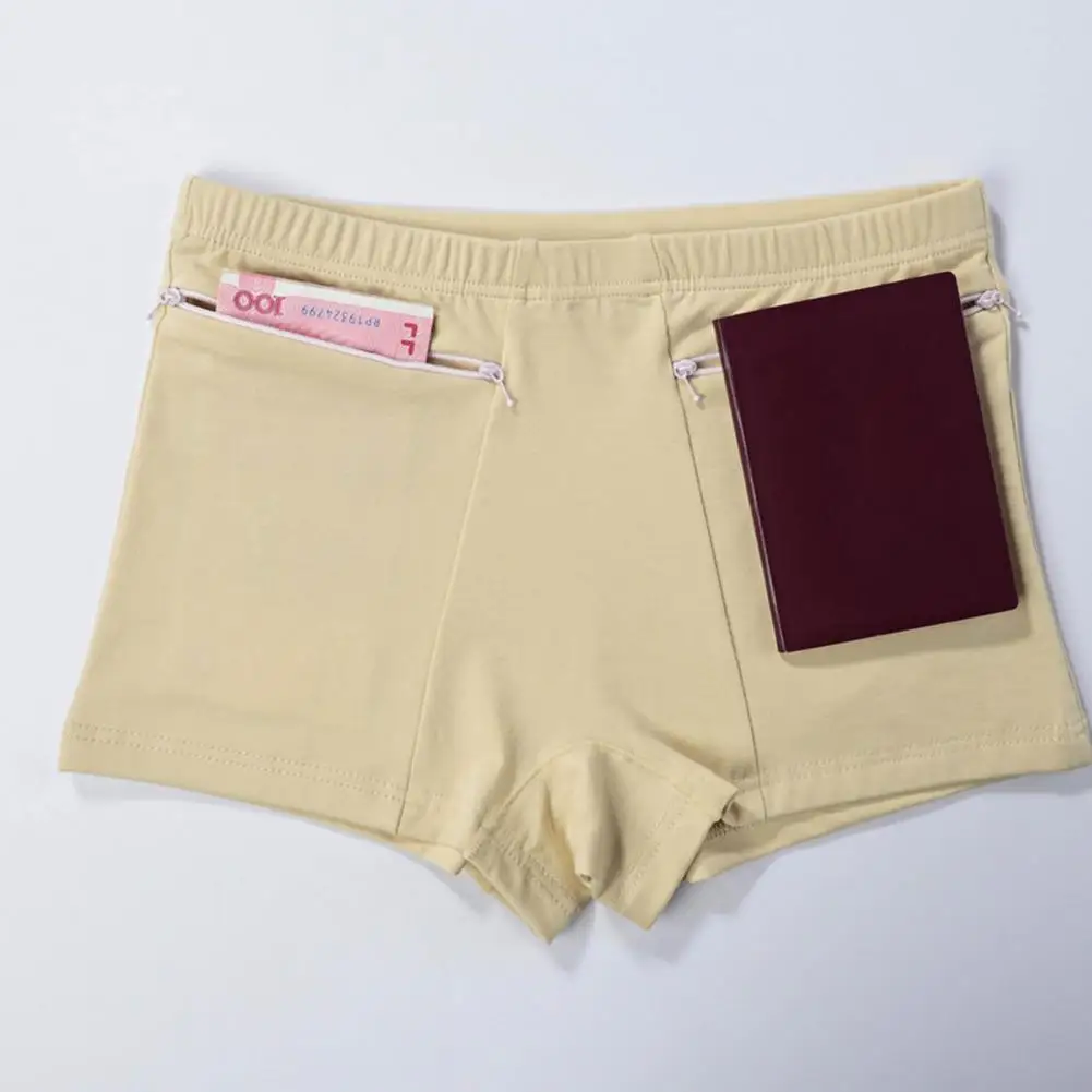 Women Safety Anti-theft Pants Soft Shorts Cotton Boxer Summer Under Skirt Shorts Pockets Femme Underwears