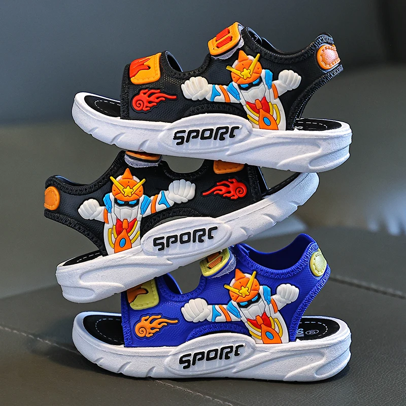 Boys and girls sandals New Big kids Summer baby kids cartoon soft soles Student beach shoes