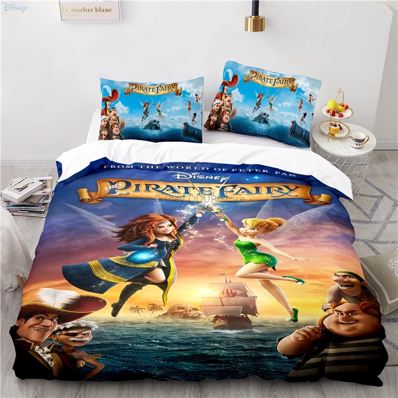 Tinker Bell Cartoon Bedding Set Duvet Cover Sets Pillowcase Twin Full Queen King Size Boys Girls Kids Gifts Bedroom Decor 2/3Pcs 