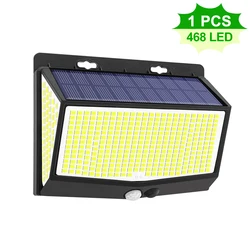 Solar-Powered Waterproof Outdoor LED Light for Garden and Security with Adjustable Modes (468LED-1PC)