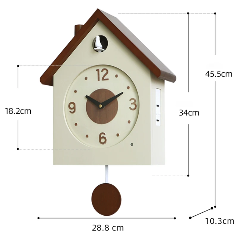 Description Picture 6 of itemSolid Wood Wall Clock Creative Cuckoo Living Room Decoration Clocks Modern Elegant Design Wall Clock Nordic Accessories Clocks