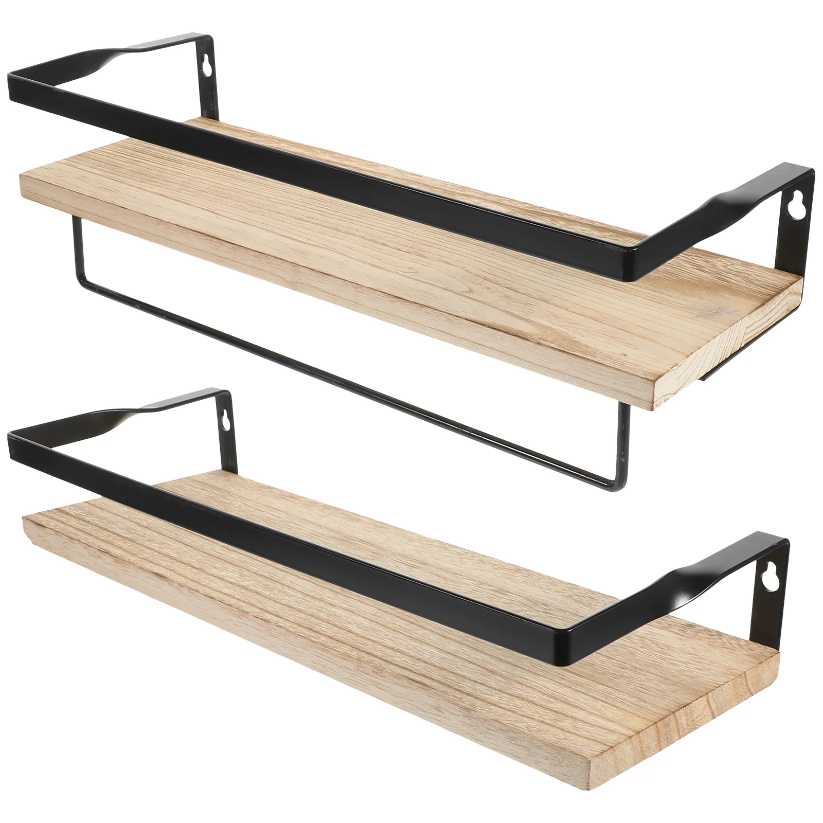 

2pcs Floating Wall Shelf Rustic Wood Shelf Wall-mounted Wall Shelves Book Shelf for Home Office
