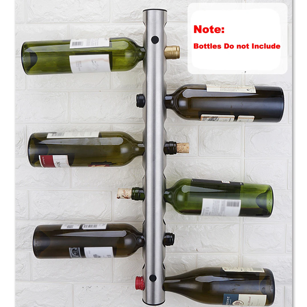 

Настенная Винная стойка, стойка для винного бара из нержавеющей стали (8 бутылок) 42 см